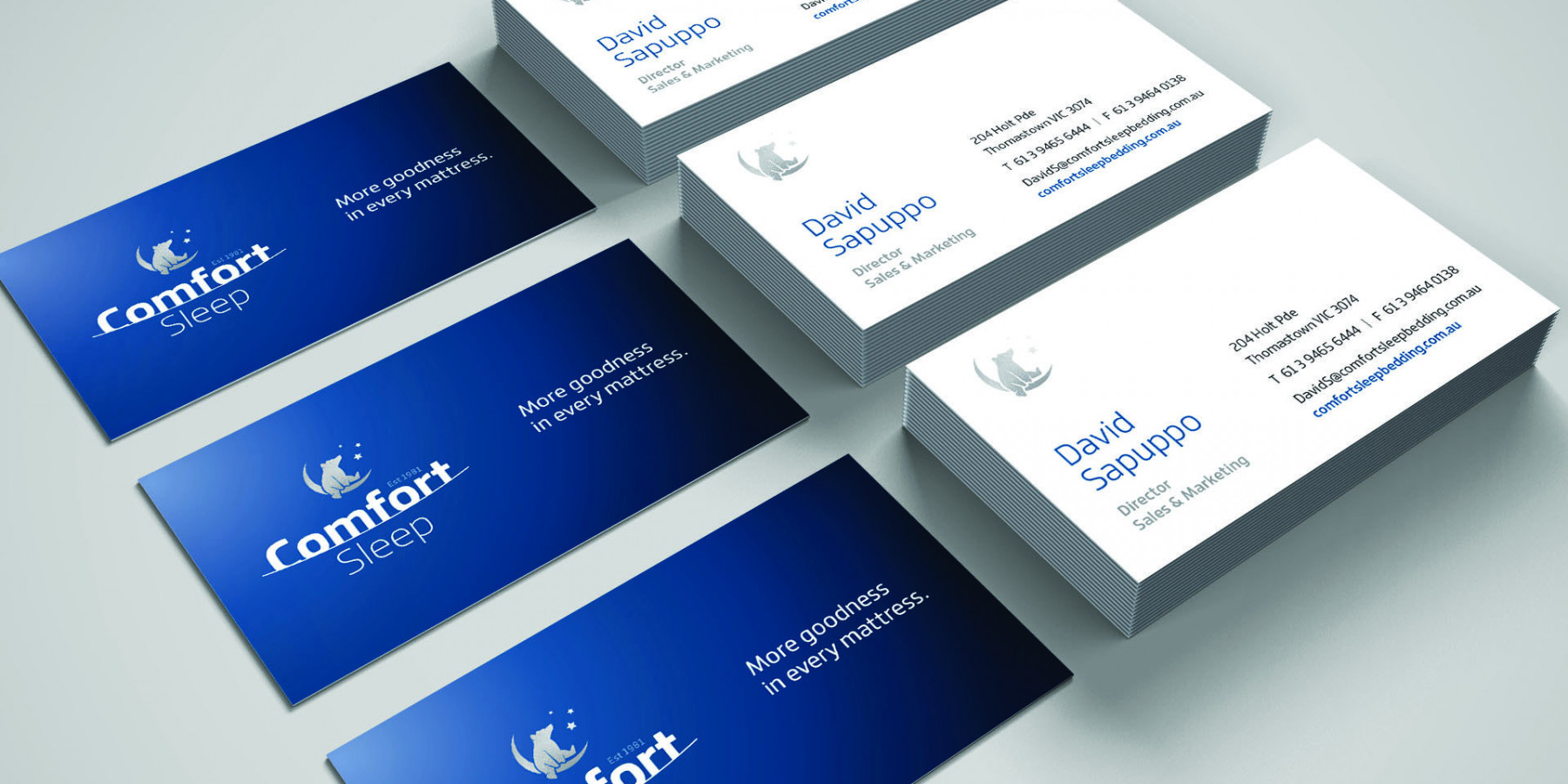 Comfort Sleep Business Cards Example