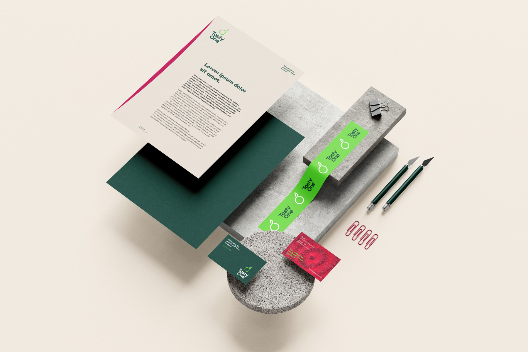 TastyOne Stationery Mockup